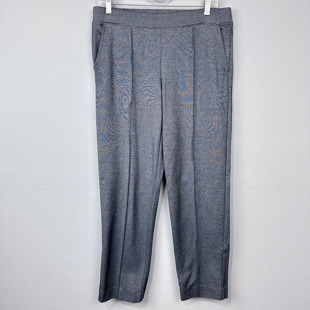 J.Crew Pants Womens M‎ Pintuck Ponte Knit Gray Pull On Stretch Cropped Career